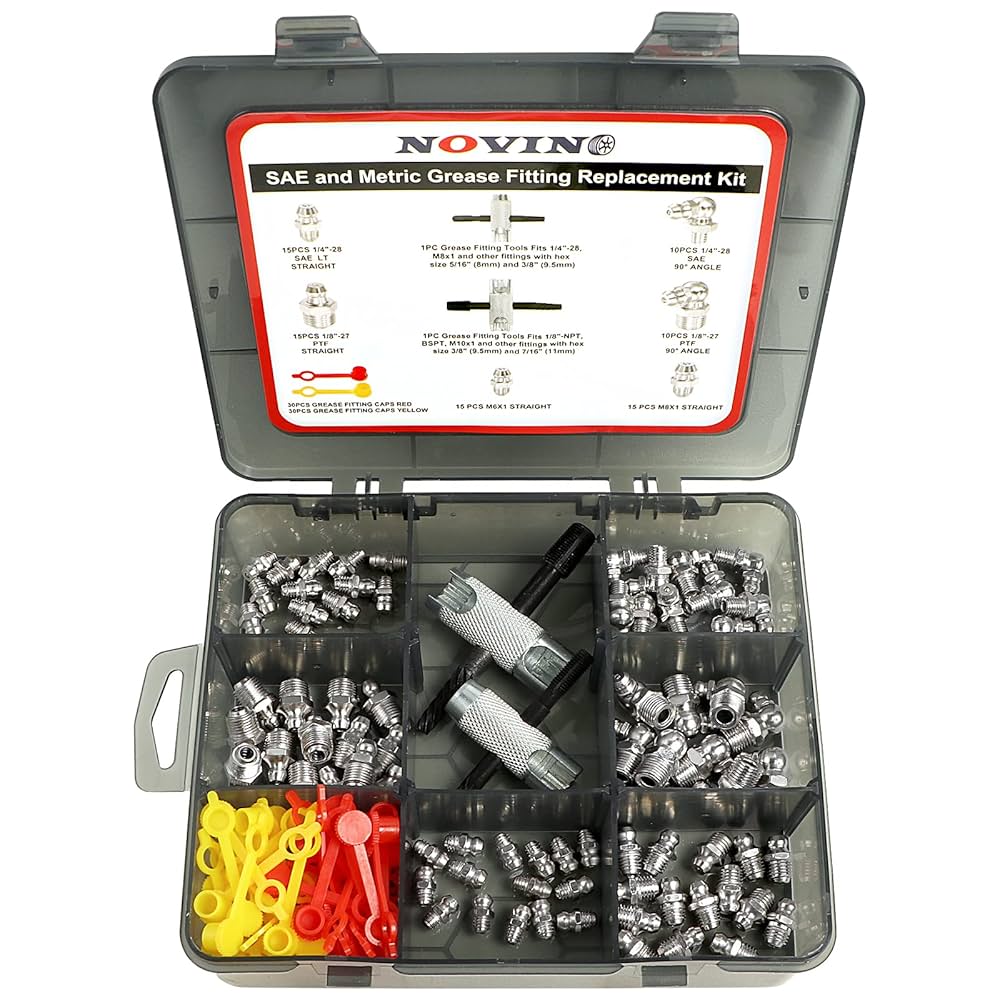 Amazon.com: NOVINO Grease Fitting Tool Kit- 2PCS Zerk